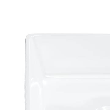 Elegant White Ceramic Square Wash Basin - 37x37 cm