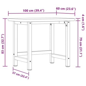 Solid Wood Beech Workbench 100x60 cm - Durable & Versatile