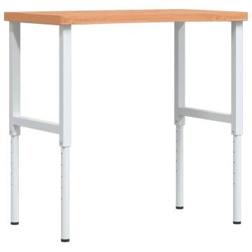 Solid Wood Beech Workbench - Durable & Adjustable 100x(55-60)cm