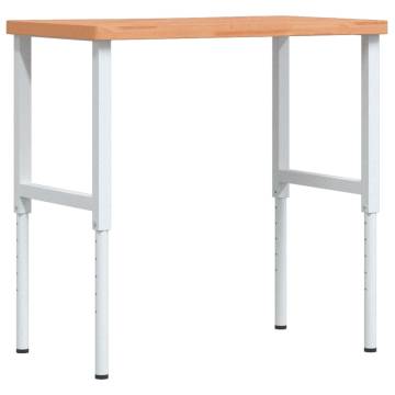 Solid Wood Beech Workbench - Durable & Adjustable 100x(55-60)cm