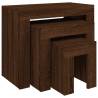 Stylish Nesting Coffee Tables Set - Brown Oak Wood | Hipo Market