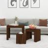 Stylish Nesting Coffee Tables Set - Brown Oak Wood | Hipo Market