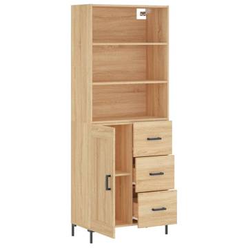 Stylish Highboard Sonoma Oak 69.5x34x180 cm | HipoMarket