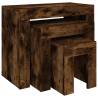 Nesting Coffee Tables - 3 pcs Smoked Oak Engineered Wood