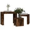 Nesting Coffee Tables - 3 pcs Smoked Oak Engineered Wood