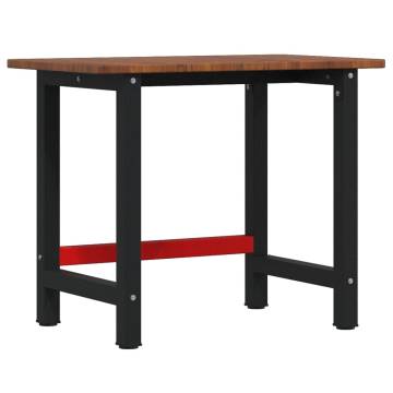 Workbench Dark Brown 100x60 cm | Solid Wood Oak | Durable Design