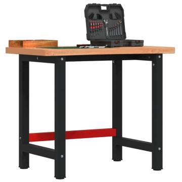 Workbench 100x(55-60)x83 cm Solid Beech Wood - Durable & Versatile