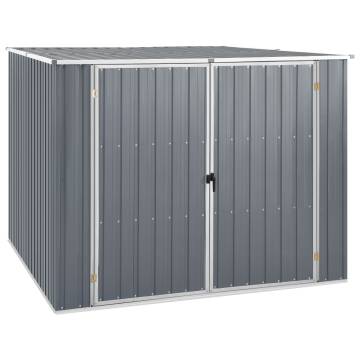 Durable Grey Garden Shed 195x198 cm | Galvanised Steel Storage