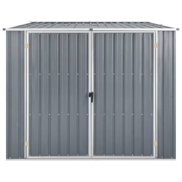 Durable Grey Garden Shed 195x198 cm | Galvanised Steel Storage