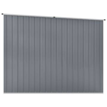 Durable Grey Garden Shed 195x198 cm | Galvanised Steel Storage