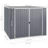 Durable Grey Garden Shed 195x198 cm | Galvanised Steel Storage