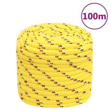 Durable Yellow Boat Rope 16mm - 100m Polypropylene