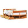 Wax Brown Double Bed Frame 135x190 cm - Solid Pine Wood