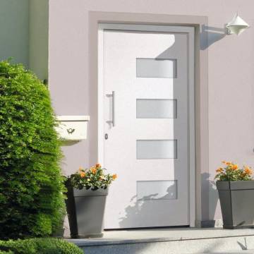 Front Door Aluminium and PVC White 110x210 cm - Secure & Elegant