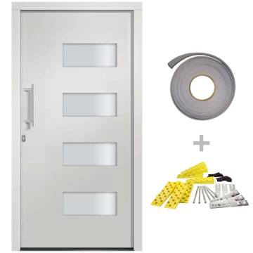 Front Door Aluminium and PVC White 110x210 cm - Secure & Elegant