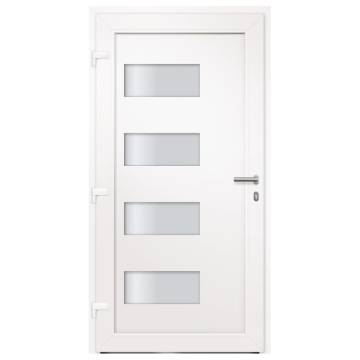 Front Door Aluminium and PVC White 110x210 cm - Secure & Elegant