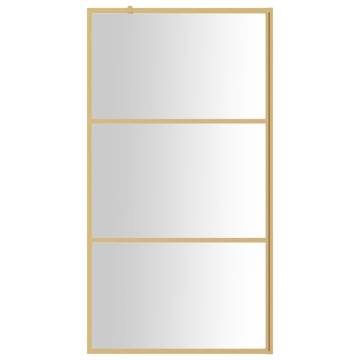 Gold Walk-in Shower Wall with Clear ESG Glass - 115x195 cm