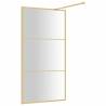 Gold Walk-in Shower Wall with Clear ESG Glass - 115x195 cm