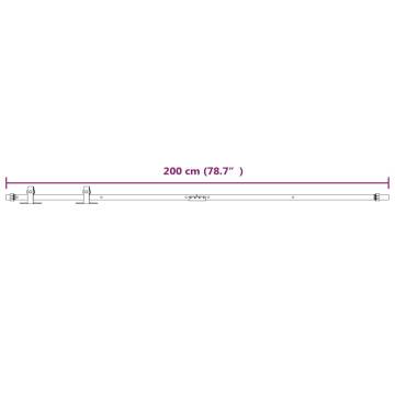 Mini Sliding Cabinet Door Kit - Carbon Steel White 200 cm