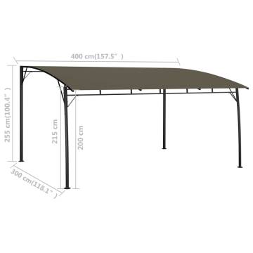 Garden Sunshade Awning 4x3x2.55m - Taupe | Hipo Market