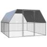  Chicken Cage 3x4x2 m Galvanised Steel Colour silver and grey Size 3 x 4 x 2 m Model with partially-covered roof 