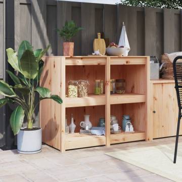 Outdoor Kitchen Cabinet - Solid Pine Wood | Hipomarket UK