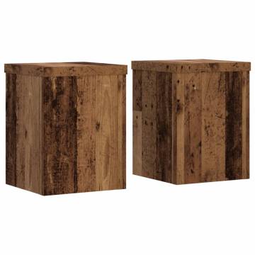 Plant Stands 2 pcs Old Wood - Durable Engineered Wood Design