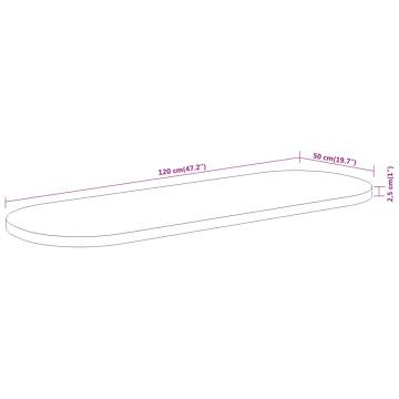 Oval Solid Wood Acacia Table Top 120x50 cm - Hipomarket