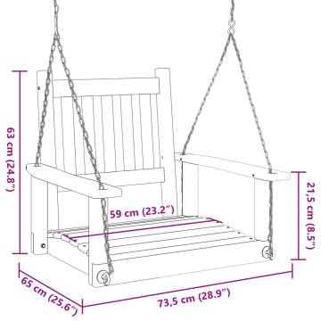 Garden Swing Chair with Metal Chains - Solid Fir Wood