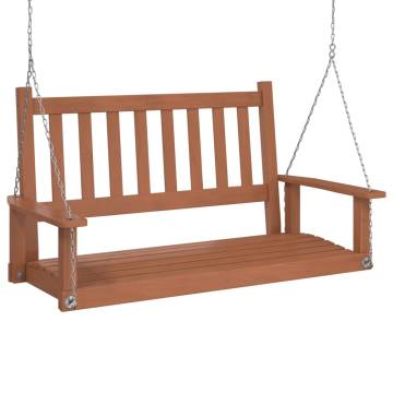 Garden Swing Bench with Metal Chains - Durable Solid Wood