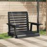 Garden Swing Chair - Black Solid Wood Fir with Metal Chains