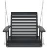 Garden Swing Chair - Black Solid Wood Fir with Metal Chains