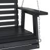 Garden Swing Chair - Black Solid Wood Fir with Metal Chains