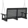 Garden Swing Bench with Metal Chains - Black Solid Wood Fir