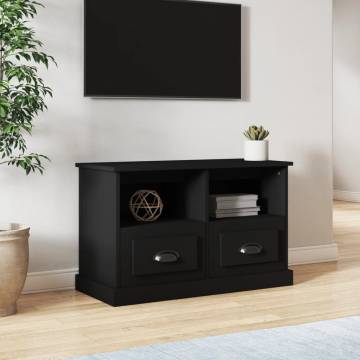 Stylish Black TV Cabinet - 80x35x50 cm Engineered Wood