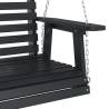 Garden Swing Bench with Metal Chains - Black Solid Wood Fir