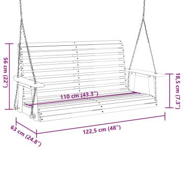 Garden Swing Bench with Metal Chains - Black Solid Wood Fir