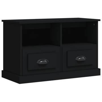 Stylish Black TV Cabinet - 80x35x50 cm Engineered Wood