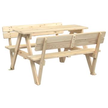 Picnic Table for 4 Kids with Umbrella - Solid Fir Wood