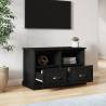 Stylish Black TV Cabinet - 80x35x50 cm Engineered Wood