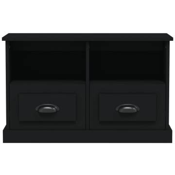 Stylish Black TV Cabinet - 80x35x50 cm Engineered Wood