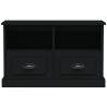 Stylish Black TV Cabinet - 80x35x50 cm Engineered Wood