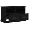 Stylish Black TV Cabinet - 80x35x50 cm Engineered Wood