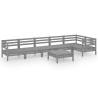 7 Piece Garden Lounge Set - Solid Pinewood Grey | HipoMarket