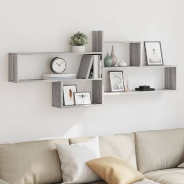 Stylish Grey Sonoma Wall Shelf - 167.5x18x68 cm | HipoMarket