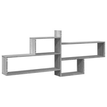 Stylish Grey Sonoma Wall Shelf - 167.5x18x68 cm | HipoMarket