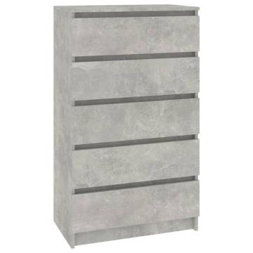 Elegant Drawer Cabinet in Concrete Grey - 60x36x103 cm