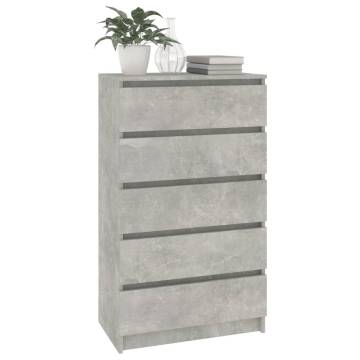 Elegant Drawer Cabinet in Concrete Grey - 60x36x103 cm