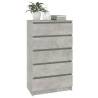 Elegant Drawer Cabinet in Concrete Grey - 60x36x103 cm