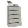 Elegant Drawer Cabinet in Concrete Grey - 60x36x103 cm